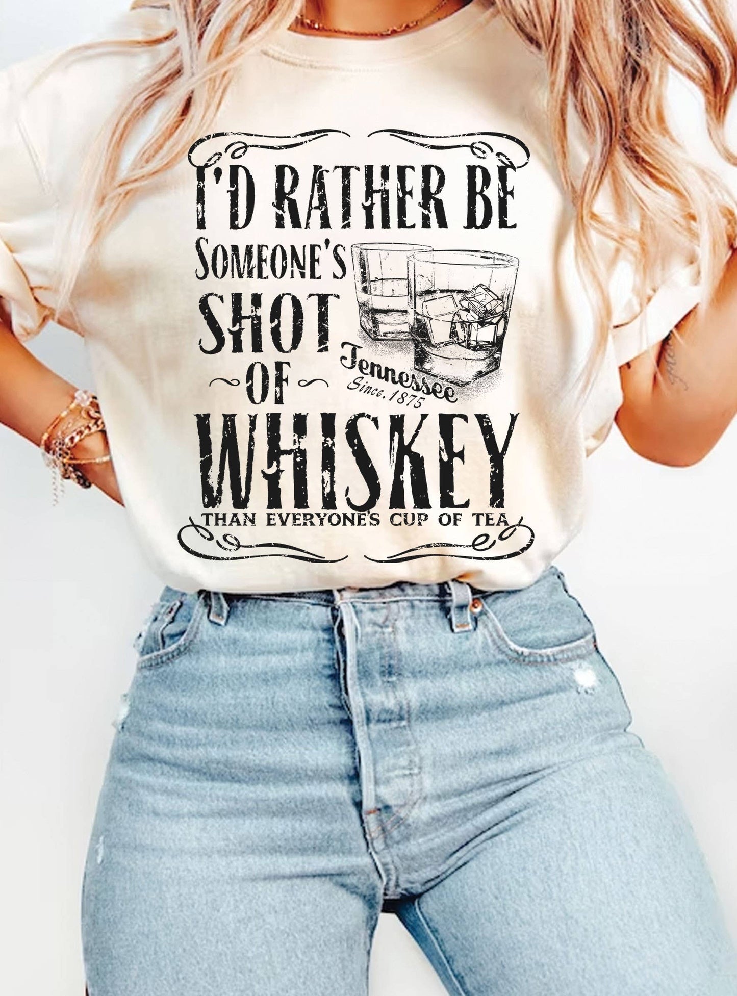 SHOT OF TENNESSEE WHISKEY GRAPHIC TSHIRTS