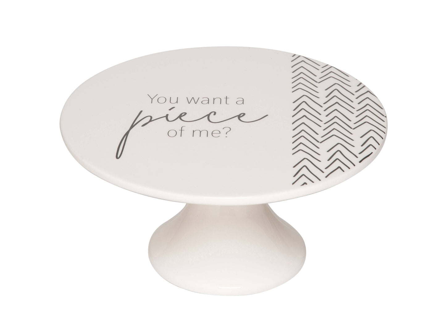 SALE 11" Dolomite Black-White Piece of Me Cake Platter
