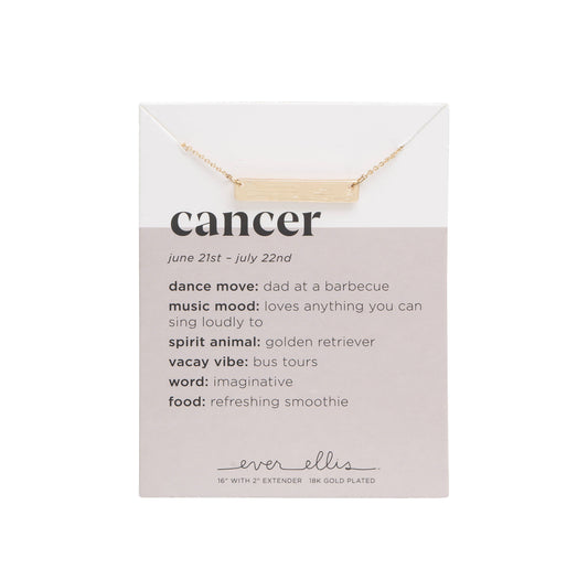 SALE Metal Gold Cancer Zodiac Necklace