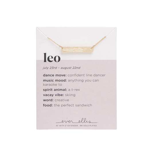 SALE Metal Gold Leo Zodiac Necklace