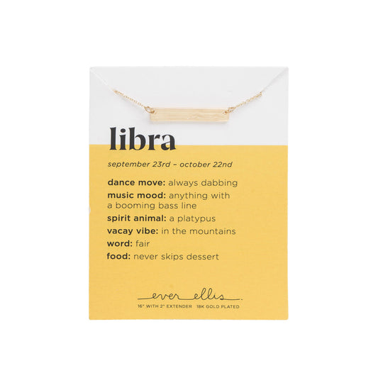 SALE Metal Gold Libra Zodiac Necklace
