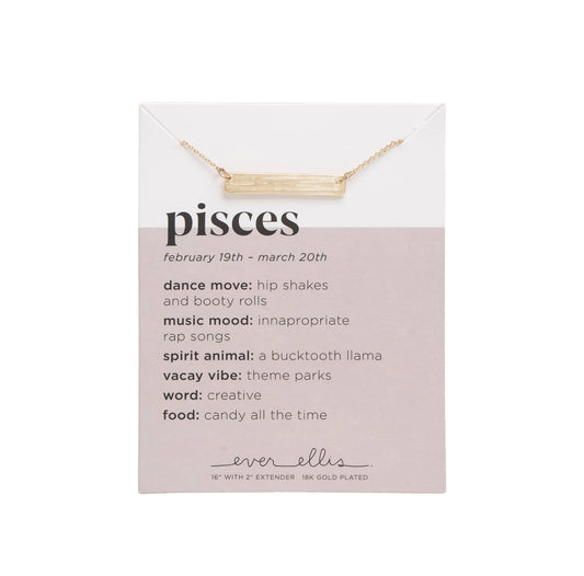 SALE Metal Gold Pisces Zodiac Necklace