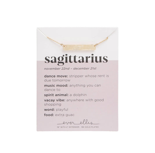 SALE Metal Gold Sagittarius Zodiac Necklace