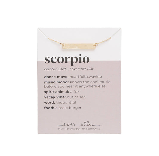 SALE Metal Gold Scorpio Zodiac Necklace