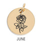 18K Gold PVD Stainless Steel Birth Flower Charm