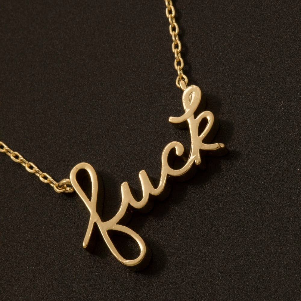 Handwritten Fuck Pendant Necklace