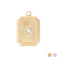 18K Gold PVD Rectangle Sunburst Crystal Charm