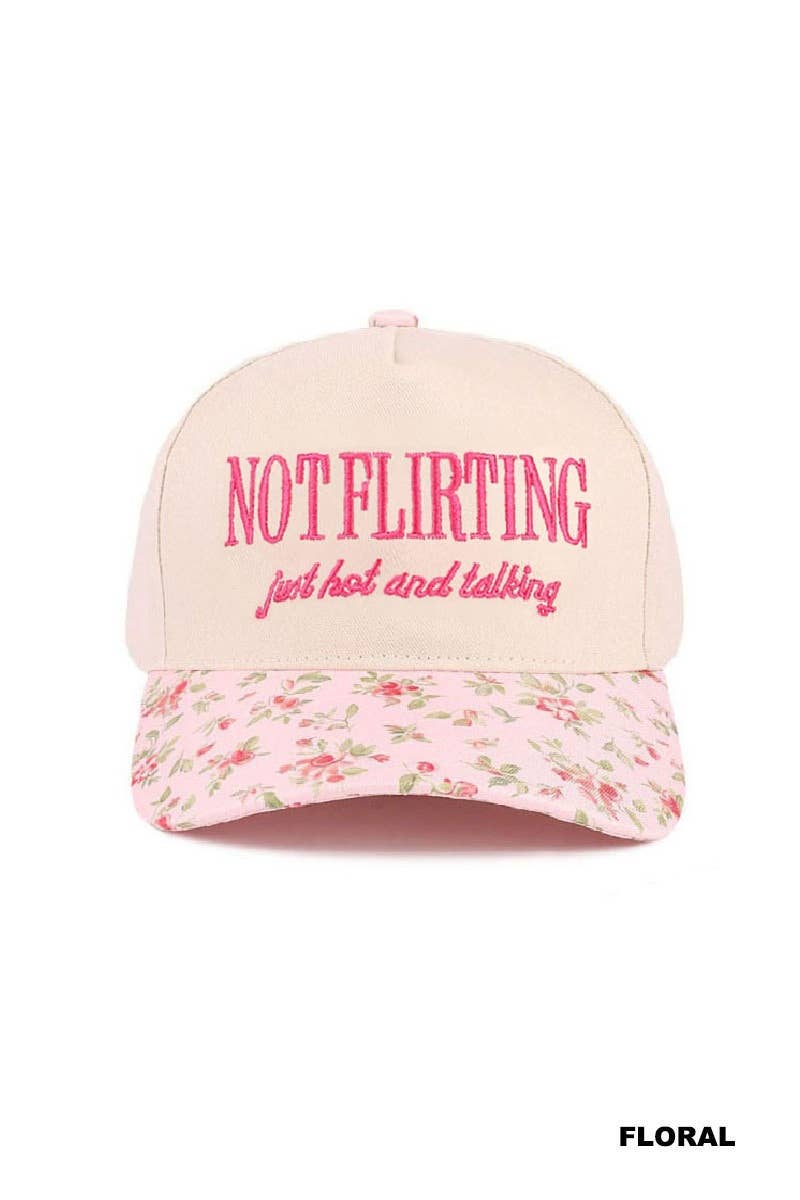 0731 Not Flirting Two Tone Canvas Cotton Cap SI-28474 Zenana Consgt.