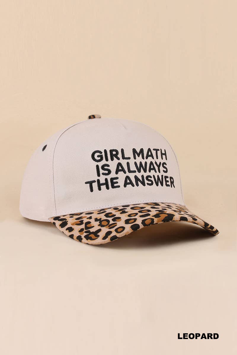 Girl Math Is Always The Answer Two Tone Snapback Hat Zenana Consgt.