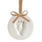 Clay Baby Prints Christmas Ornament Keepsake, Burlap, 2-Pack