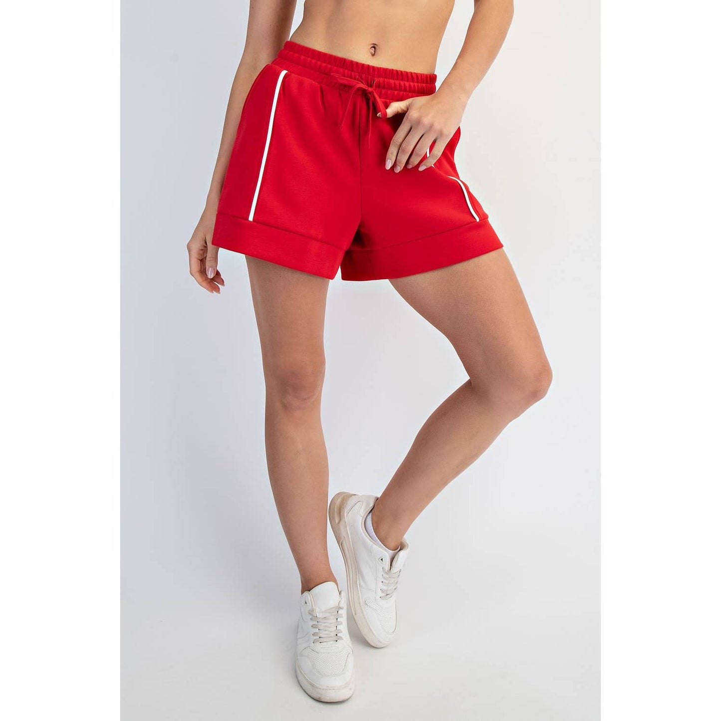 MODAL SCUBA FLAT PIPING A-LINE SHORTS