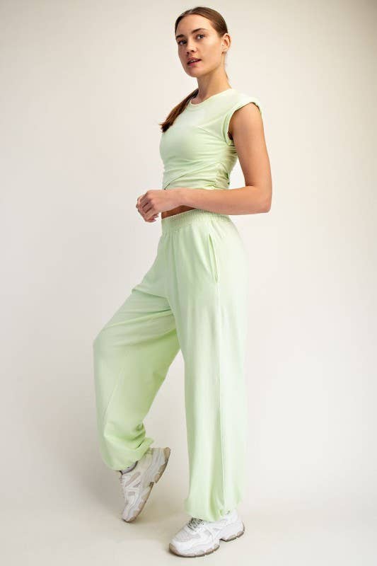 SET430037-Crossover Cotton Lycra Set
