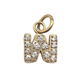 Gold Pavé Set CZ Initial Letter Charms