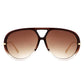 Retro Double Bridge Bold Fashion Aviator Sunglasses