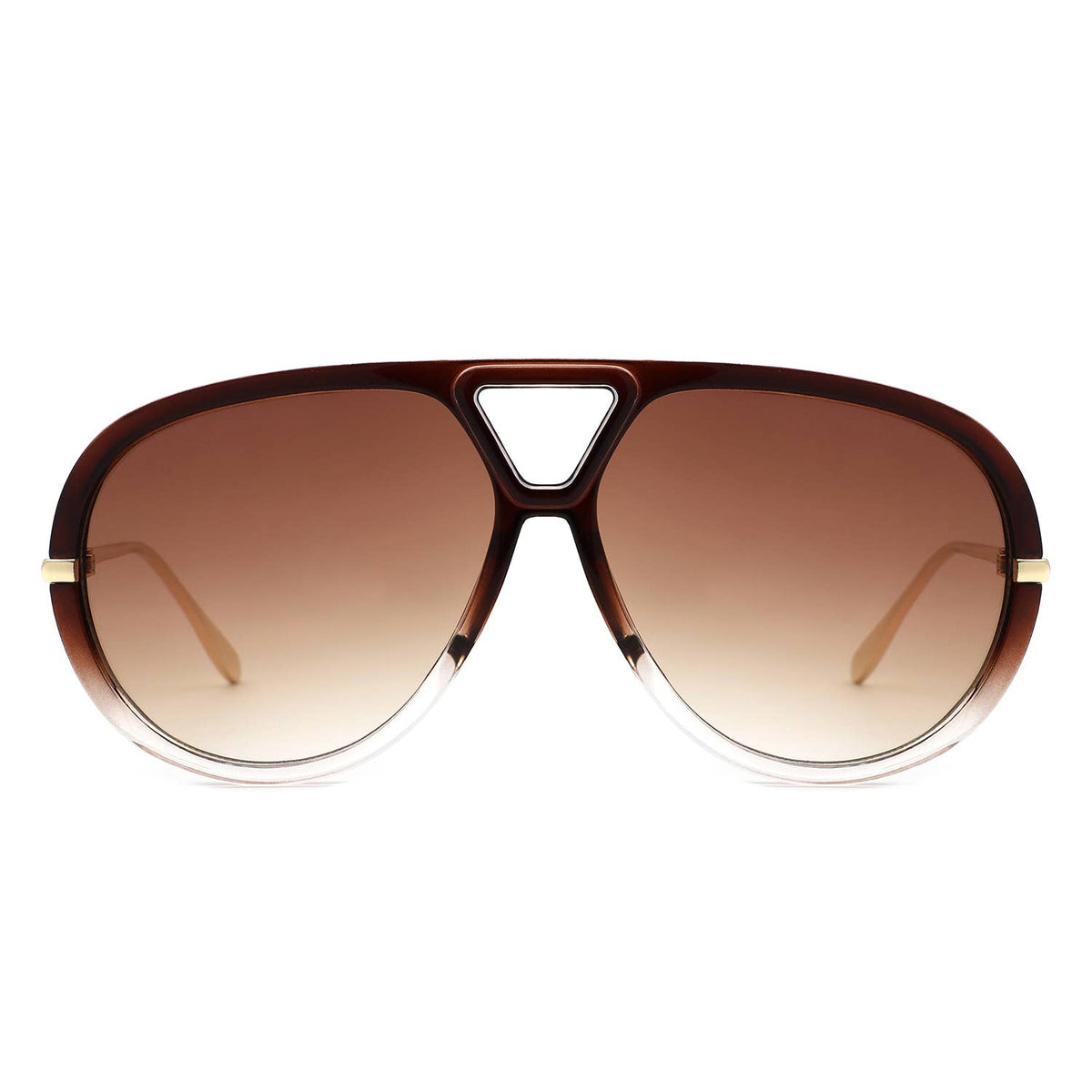 Retro Double Bridge Bold Fashion Aviator Sunglasses
