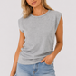 RIBBED SIDE RUCHED MUSCLE TOP FWMT3675
