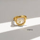 18K STAINLESS STEEL TARNISH FREE FLORAL RINGS | 40R104