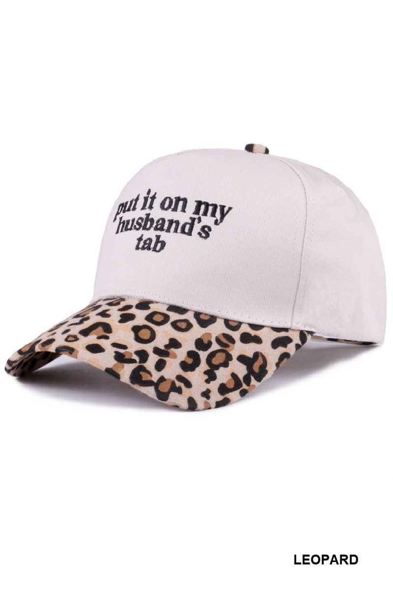 `Put It On My Husband's Tab Two Tone Canvas Cap