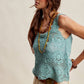 Crochet Lace Square Neck Tank Top LCR0117