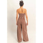 Mineral Wash Strapless Wide-Leg Jumpsuit