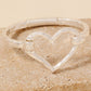 Hammered Heart Coil Spring Hook Bangle Bracelet