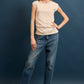RIBBED SIDE RUCHED MUSCLE TOP FWMT3675