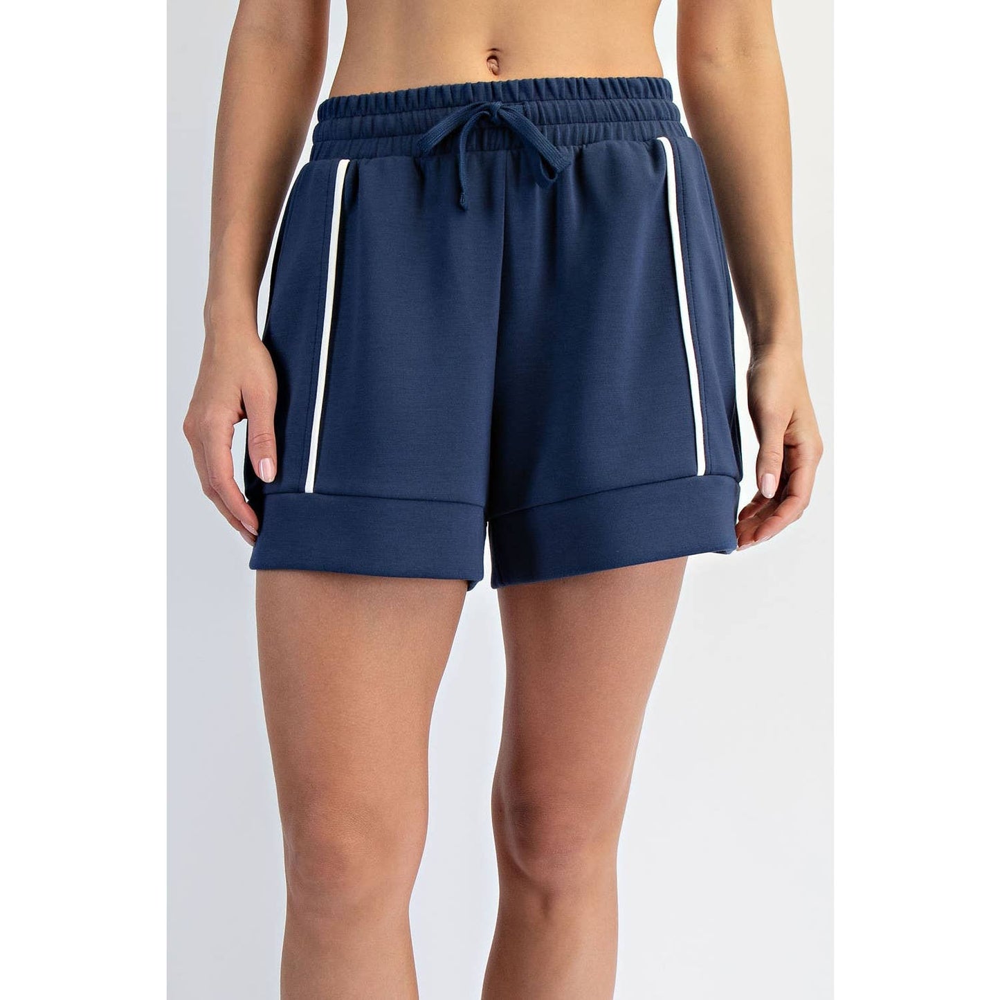 MODAL SCUBA FLAT PIPING A-LINE SHORTS