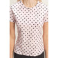 Polka Dot Short Sleeve Crew Neck Top