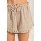 Ruffle Trim Drawstring Shorts