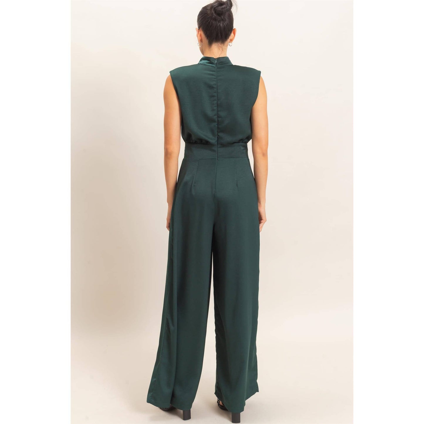 Sleeveless Mock Neck Jumpsuit