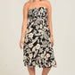 C4F45-A920 SMOCKED BODICE STRAPLESS MIDI DRESS W POCKETS