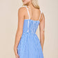 Gingham Corset Tie-Strap Flare mini dress