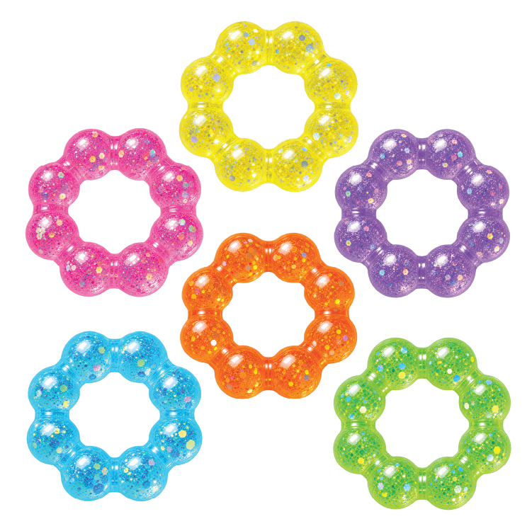 Fun Doh Squishy Sparkle Glitter Sensory Bracelet- 12/Display