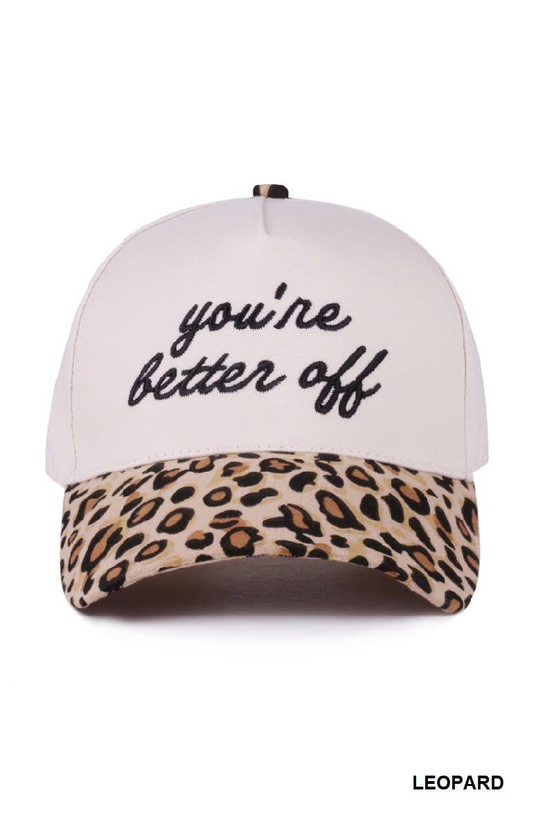 You're Better Off Two Tone Canvas Cotton Cap