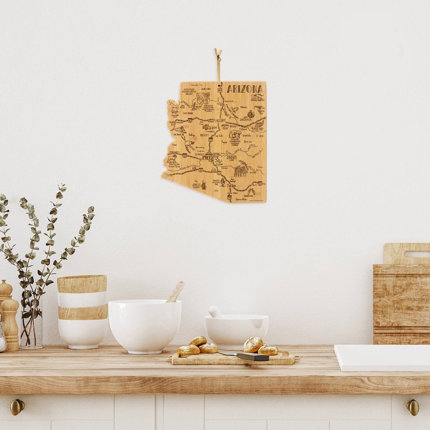 Destination Arizona Cutting Board with Engraved Artwork