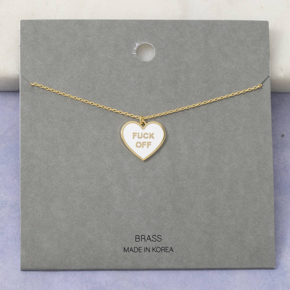 Enamel Heart Statement Pendant Necklace