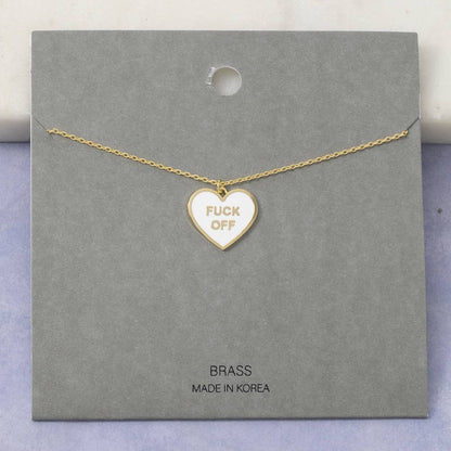 Enamel Heart Statement Pendant Necklace