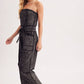 WASHED STRAPLESS SMOCKED WAIST DRAWSTRING JUMPSUIT