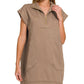 Textured Knit Jacquard Quarter Zipper Dress Zenana
