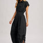 BUTTON DOWN UTILITY SHIRTING JUMPSUIT