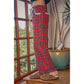 RUFFLED BOTTOM DETAIL CHRISTMAS PLAID CHECK LACE TRIM PANTS