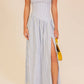 Striped Strapless Maxi Dress