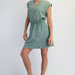 D021237-Sleeveless Mineral Washed Cotton Mini Dress