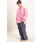 Oversized Raw Edge Crew Neck Sweatshirt