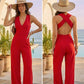 Cross Back Wide Leg Jumpsuit