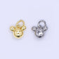 24K Gold Filled 8mm Tiny Mouse Ears Animal Charm in Gold & Silver | AH-580