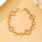 Pave Crystal Clover Link Bracelet With Toggle Clasp| 80B1781