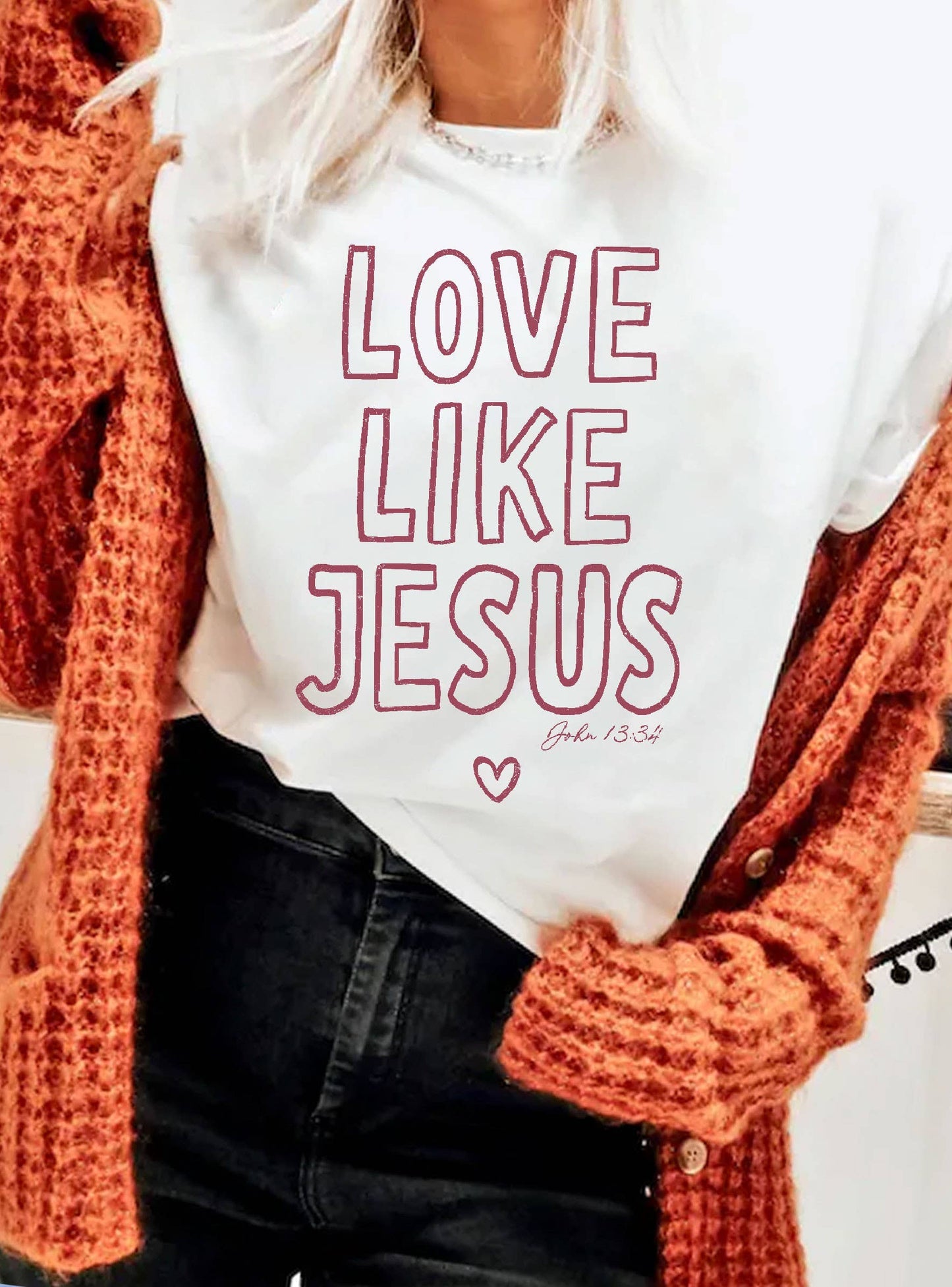 LOVE LIKE JESUS PUFF JOHN 13:34 GRAPHIC TSHIRTS
