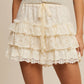 Lace Tiered Shorts with Ruffle Details