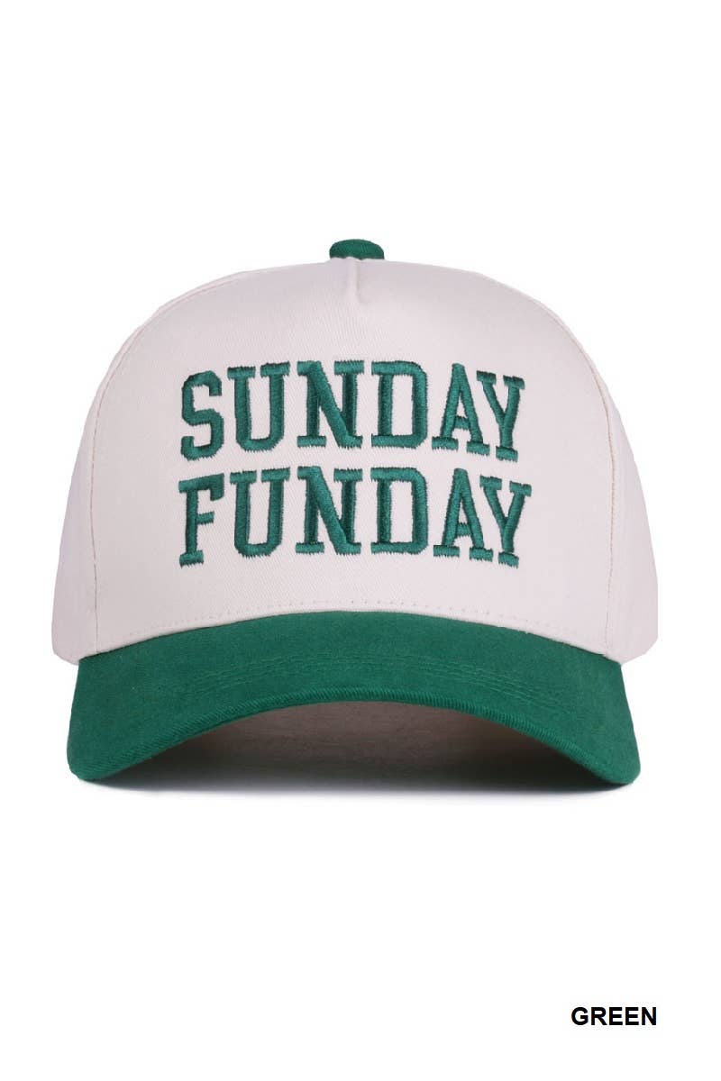 Sunday Funday Two Tone Canvas Cotton Cap  Zenana Consgt.